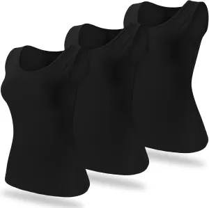 3 Pcs Womens Thermal Tank Tops Fleece Cami Underwear Tops Soft Sleeveless Undershirt Warm Base Layer Vest