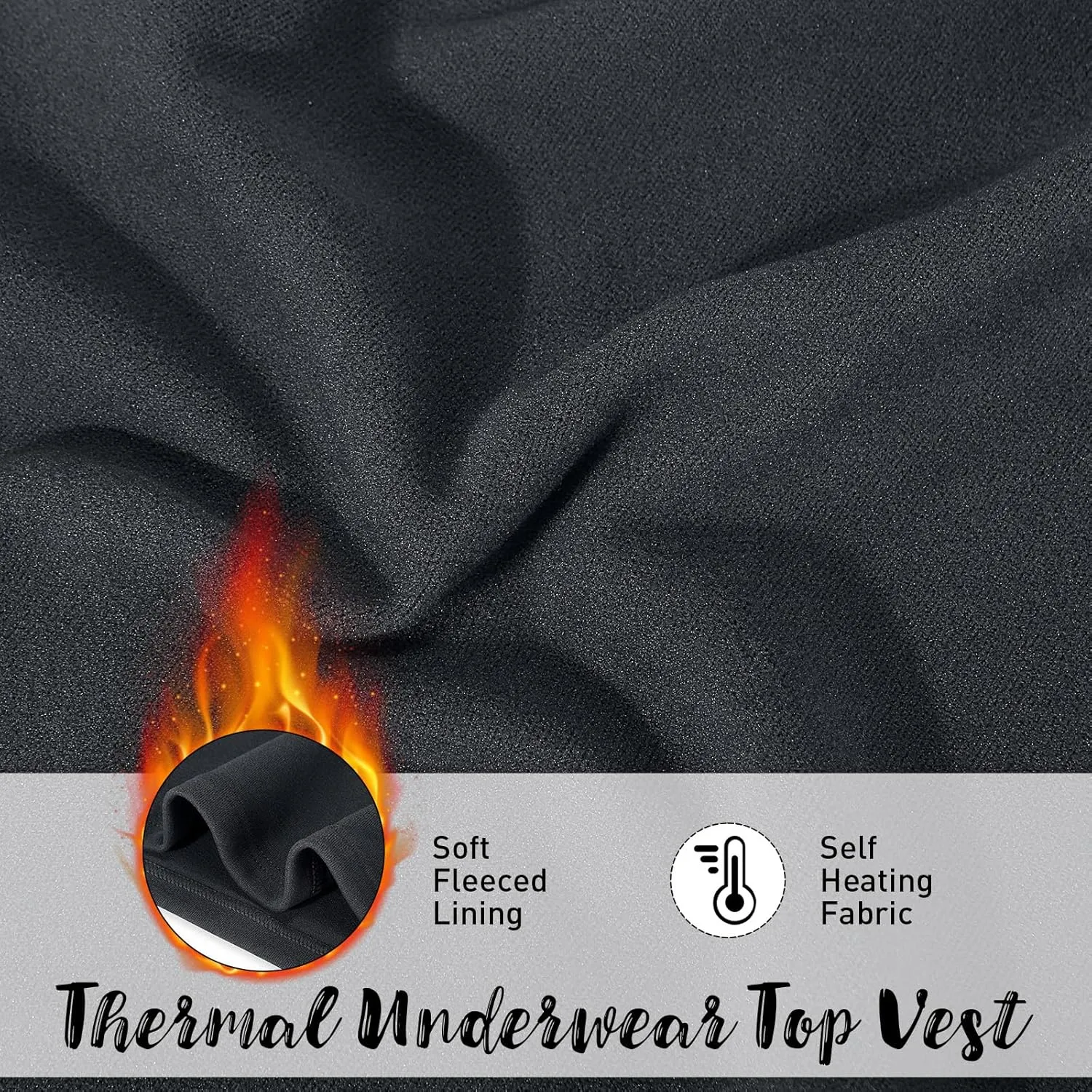 3 Pcs Womens Thermal Tank Tops Fleece Cami Underwear Tops Soft Sleeveless Undershirt Warm Base Layer Vest