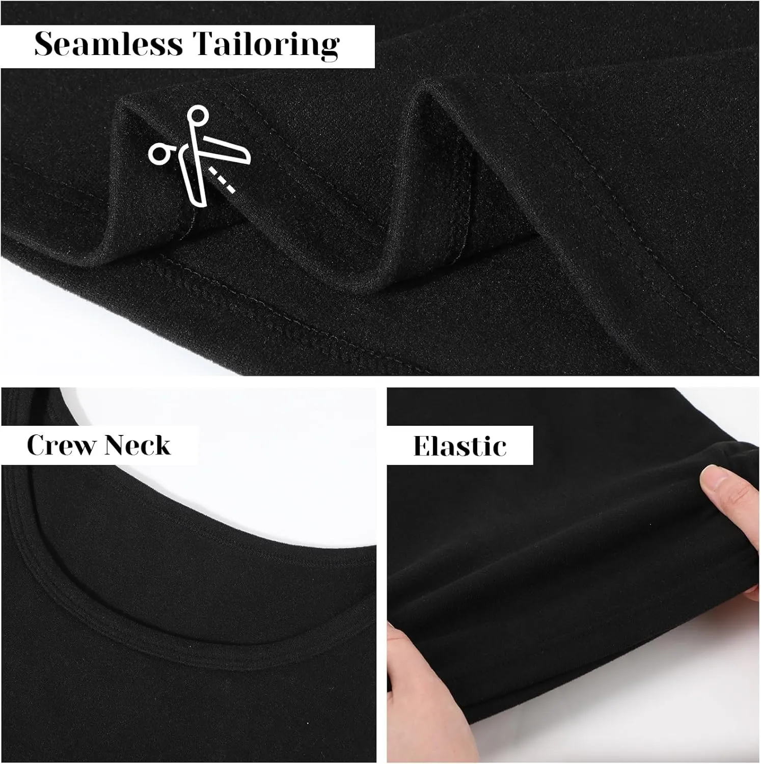 3 Pcs Womens Thermal Tank Tops Fleece Cami Underwear Tops Soft Sleeveless Undershirt Warm Base Layer Vest