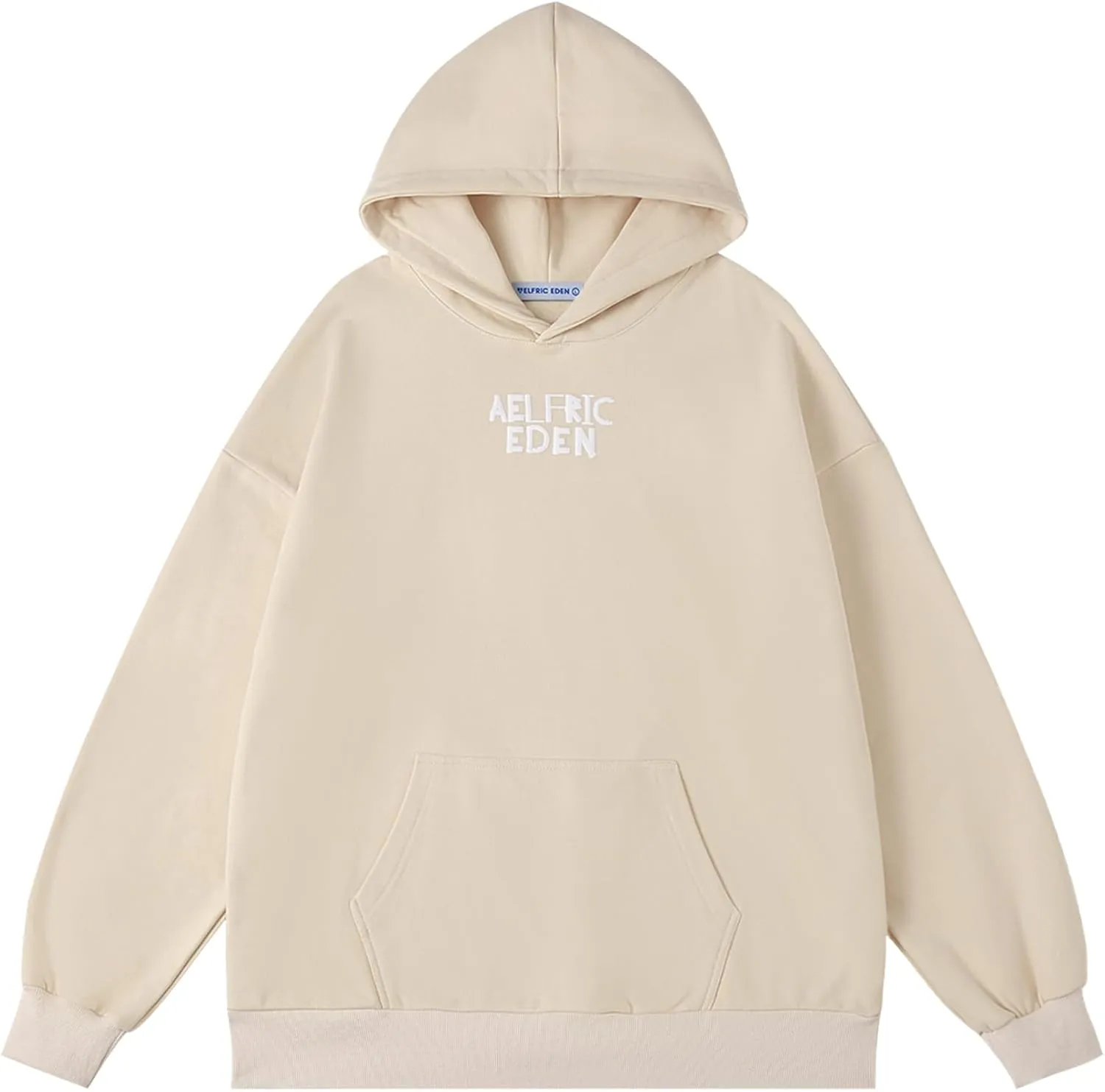 Aelfric Eden Women Hoodies Oversized Fleece Sweatshirts Unisex Solid Basic Letter Hoodie Long Sleeve Fall Y2k Pullovers Top