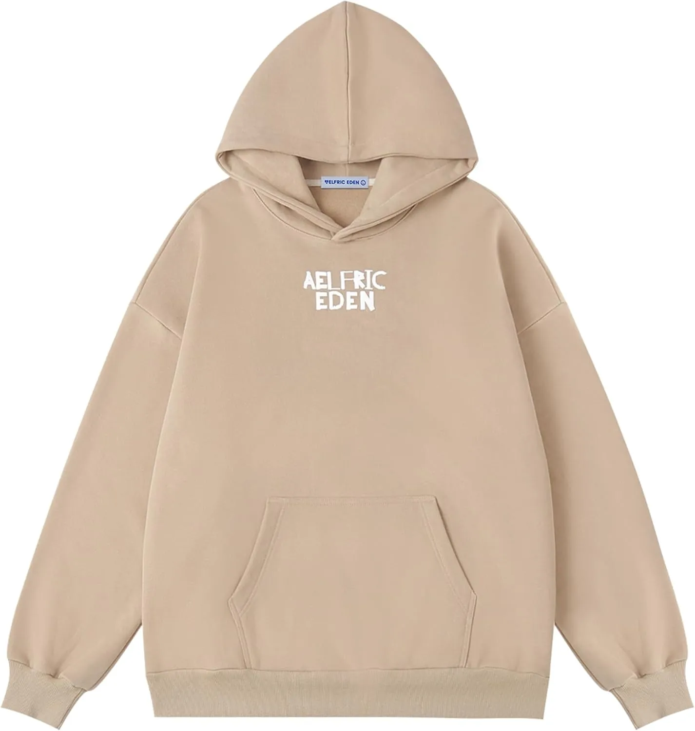 Aelfric Eden Women Hoodies Oversized Fleece Sweatshirts Unisex Solid Basic Letter Hoodie Long Sleeve Fall Y2k Pullovers Top