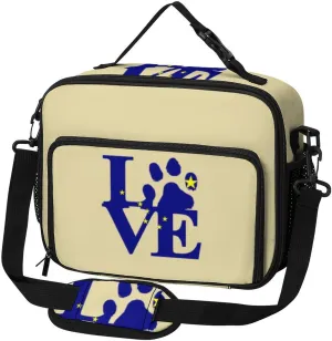 Alaska Gray Wolf Paw Large Insulated Lunch Bag Reusable Lunch Cooler Bags Tote for Work Picnic Outdoor