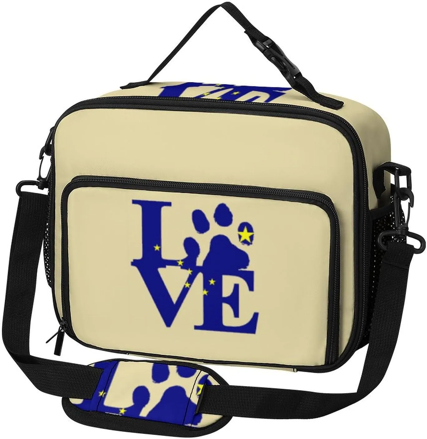 Alaska Gray Wolf Paw Large Insulated Lunch Bag Reusable Lunch Cooler Bags Tote for Work Picnic Outdoor