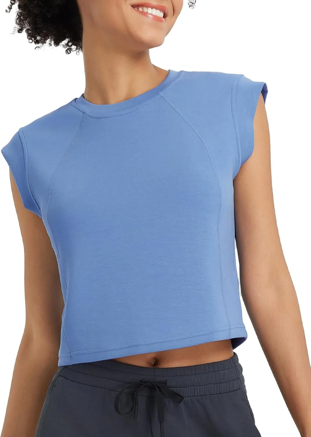 baleaf Women's Crop Workout Tank Tops Modal Soft Sleeveless Yoga Top Athletic Running Lounge Loose Shirts