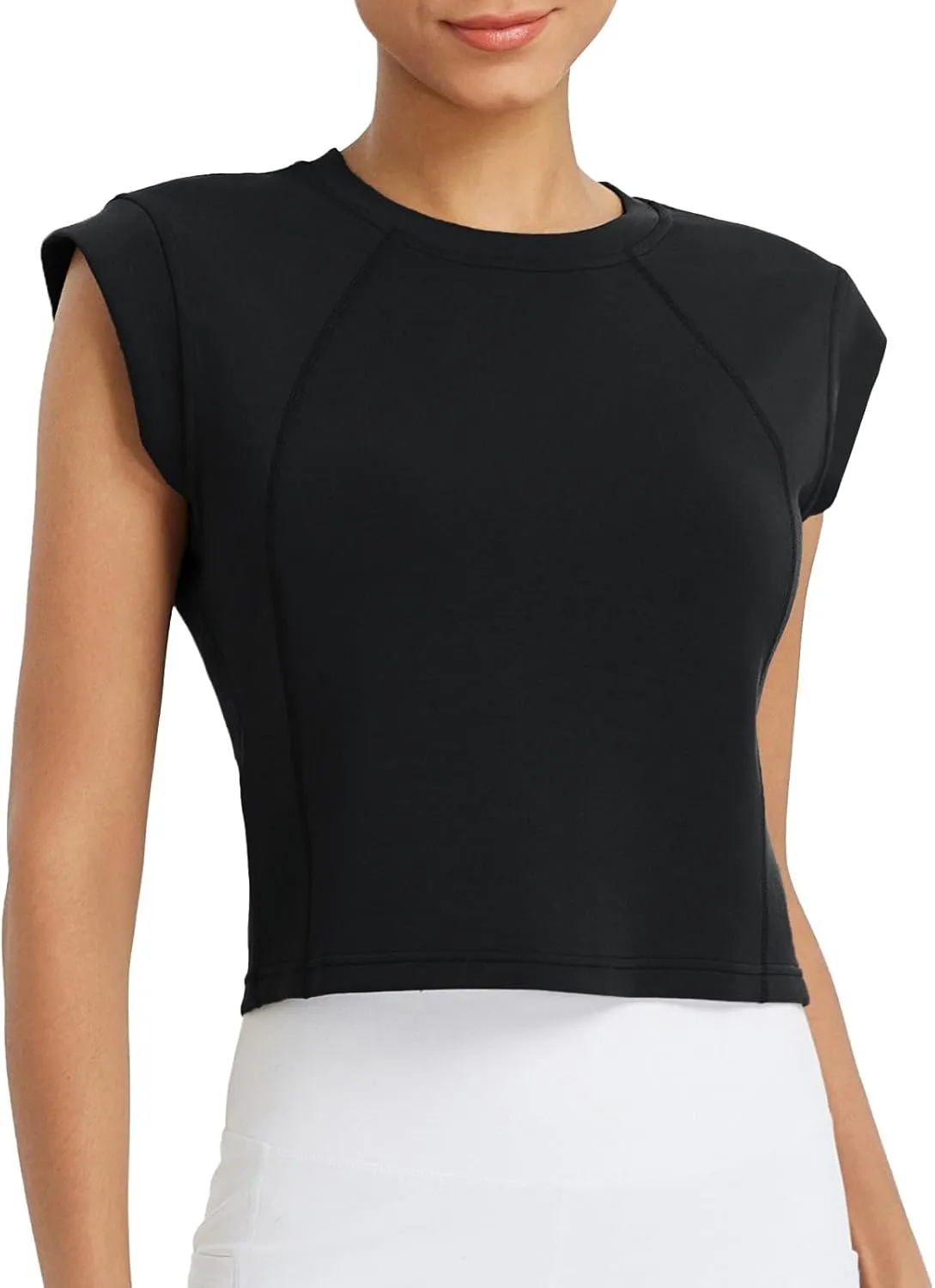 baleaf Women's Crop Workout Tank Tops Modal Soft Sleeveless Yoga Top Athletic Running Lounge Loose Shirts