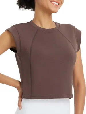 baleaf Women's Crop Workout Tank Tops Modal Soft Sleeveless Yoga Top Athletic Running Lounge Loose Shirts