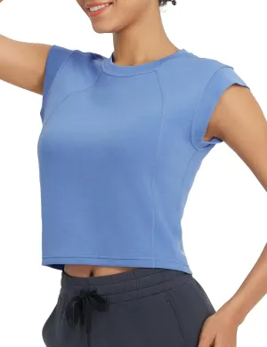 baleaf Women's Crop Workout Tank Tops Modal Soft Sleeveless Yoga Top Athletic Running Lounge Loose Shirts