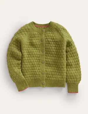 Bobble Stitch Cardigan-Starfruit Green
