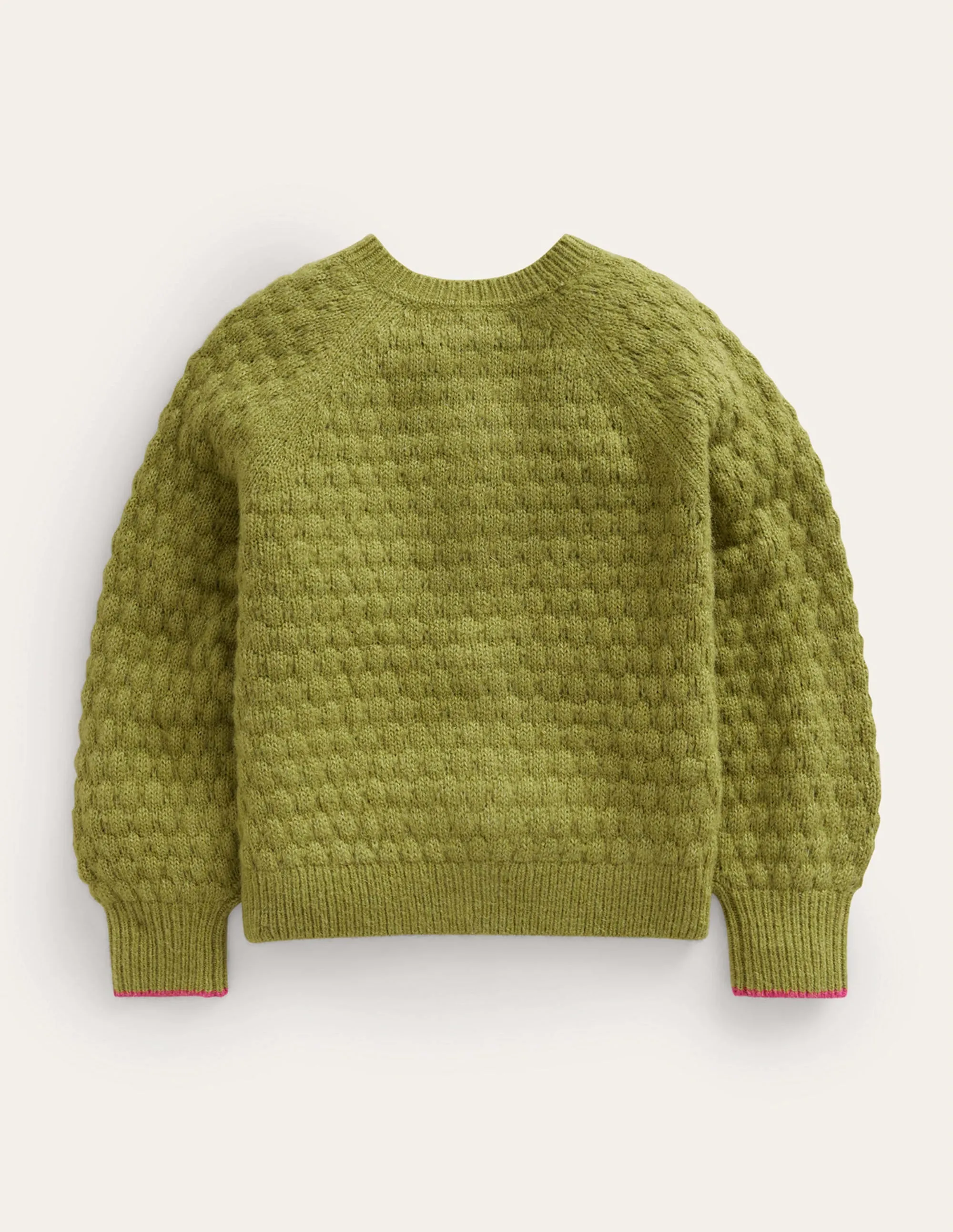 Bobble Stitch Cardigan-Starfruit Green