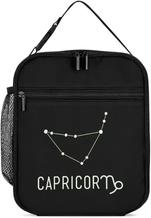 Capricorn Constellation Lunch Bag for Men Women Small Reusable Leakproof Insulated Lunch Box Adjustable Handbag