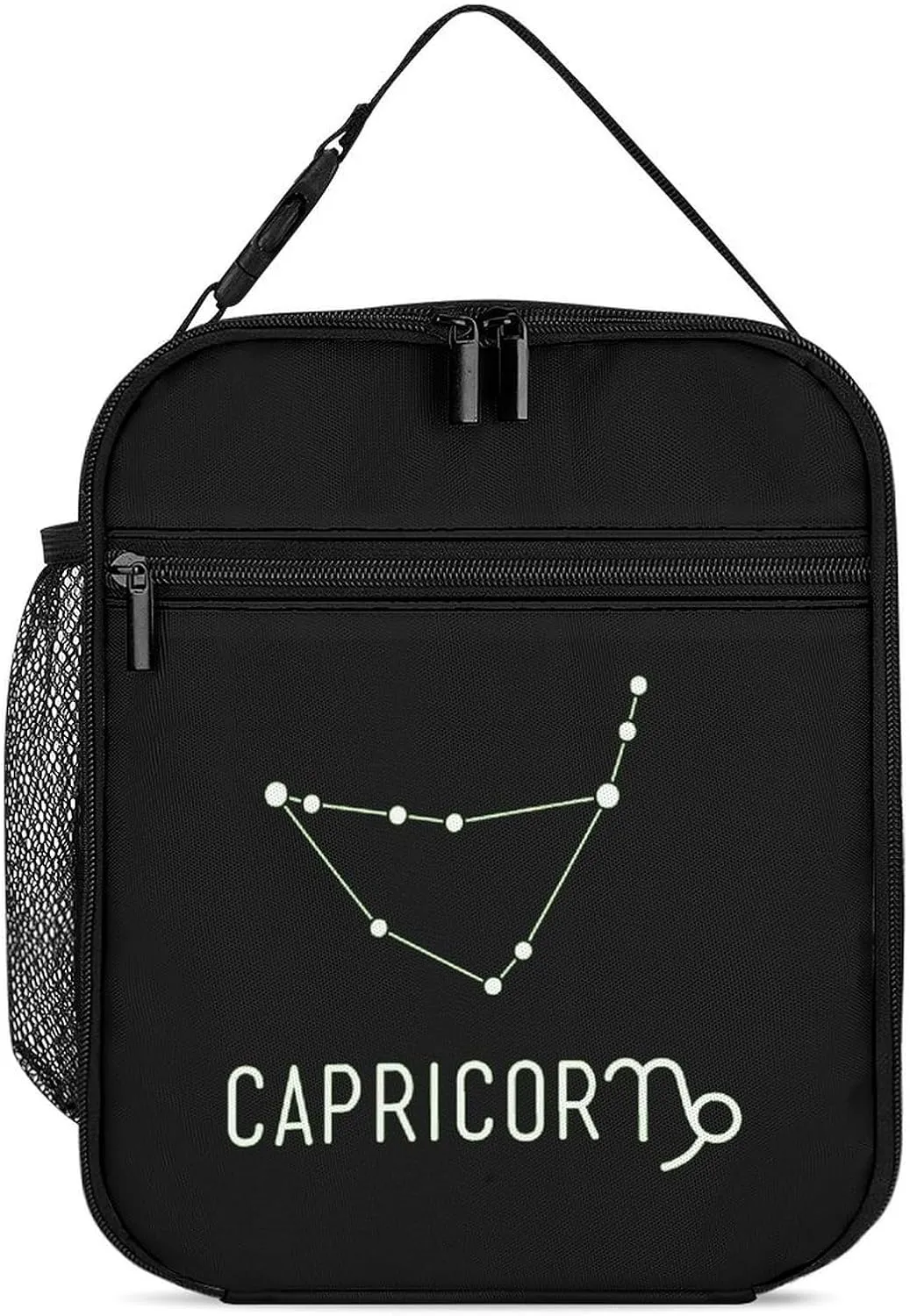 Capricorn Constellation Lunch Bag for Men Women Small Reusable Leakproof Insulated Lunch Box Adjustable Handbag