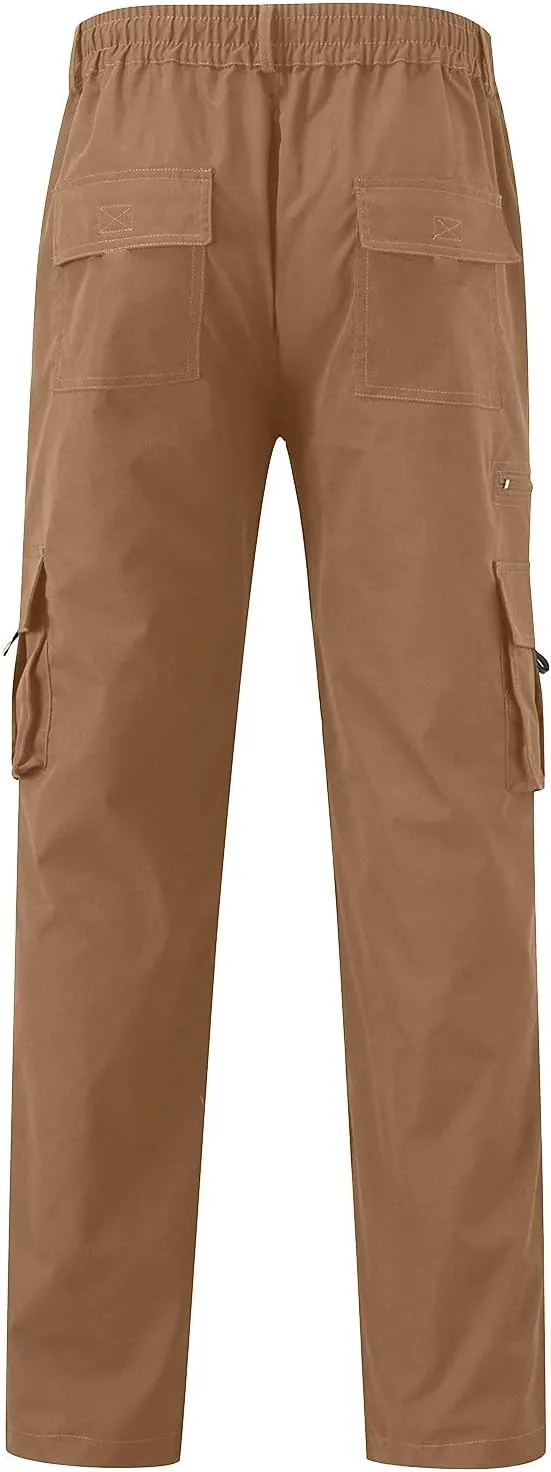 Cargo Sweatpants for Men Workout Pants Letter Print Fleece Casual Joggers with Pockets Mens Pants Classic Fit Pocket