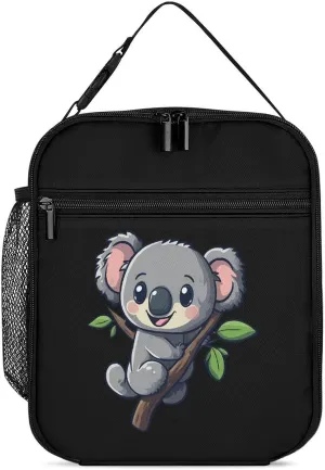 Cartoon Koala Lunch Bag for Men Women Small Reusable Leakproof Insulated Lunch Box Adjustable Handbag