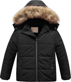 Chrisuno Girl's Water Resistant Winter Coats Warm Fleece Lined Outwear Ski Snow Jacket With Removable Hood