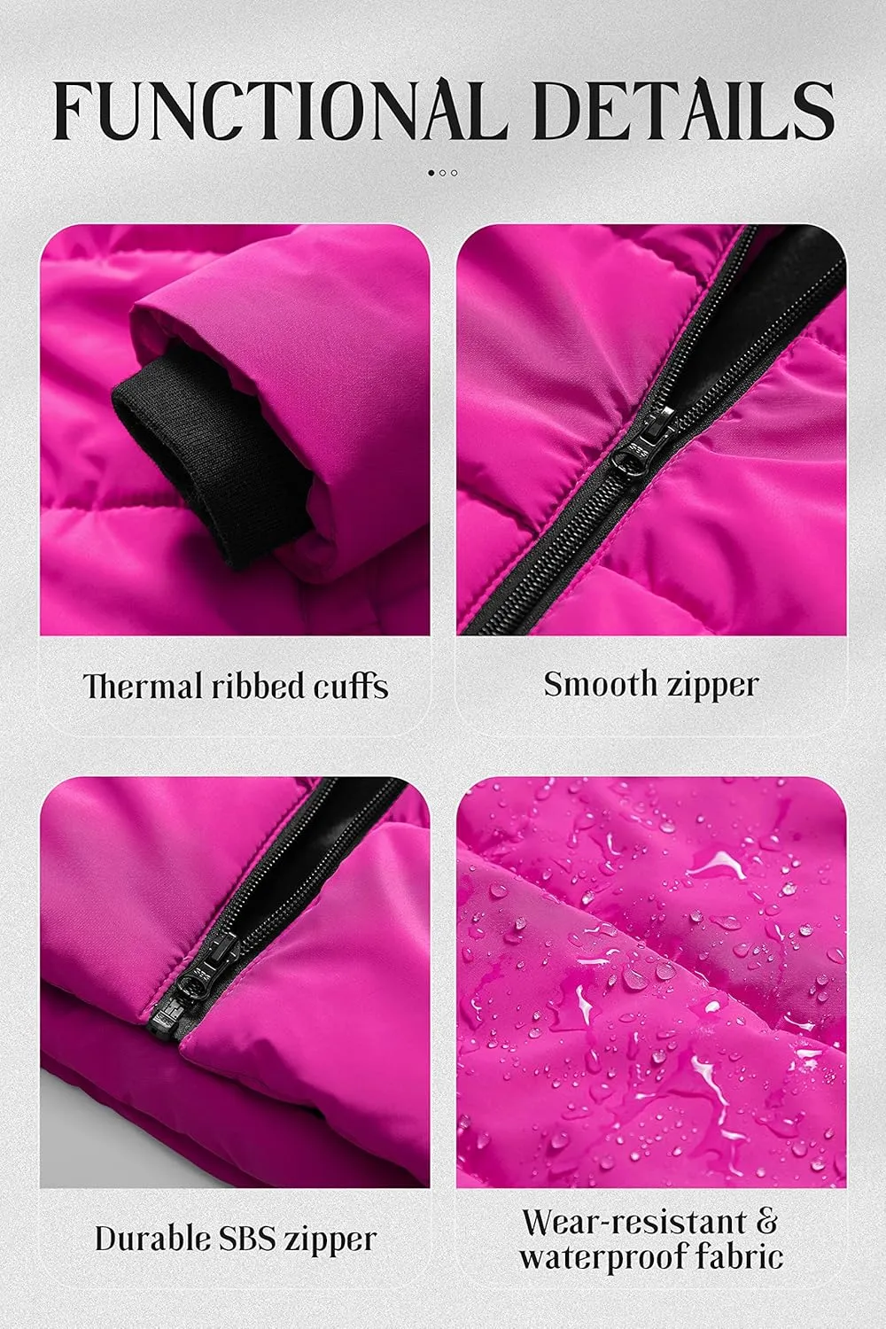 Chrisuno Girl's Water Resistant Winter Coats Warm Fleece Lined Outwear Ski Snow Jacket With Removable Hood