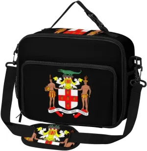 Coat Arms of Jamaica Large Insulated Lunch Bag Reusable Lunch Cooler Bags Tote for Work Picnic Outdoor