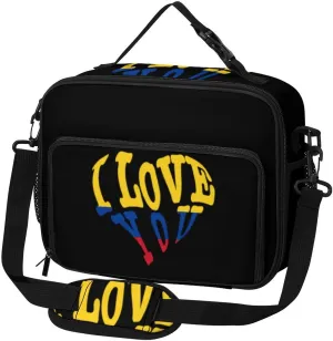 Colombian Flag I Love You Large Insulated Lunch Bag Reusable Lunch Cooler Bags Tote for Work Picnic Outdoor