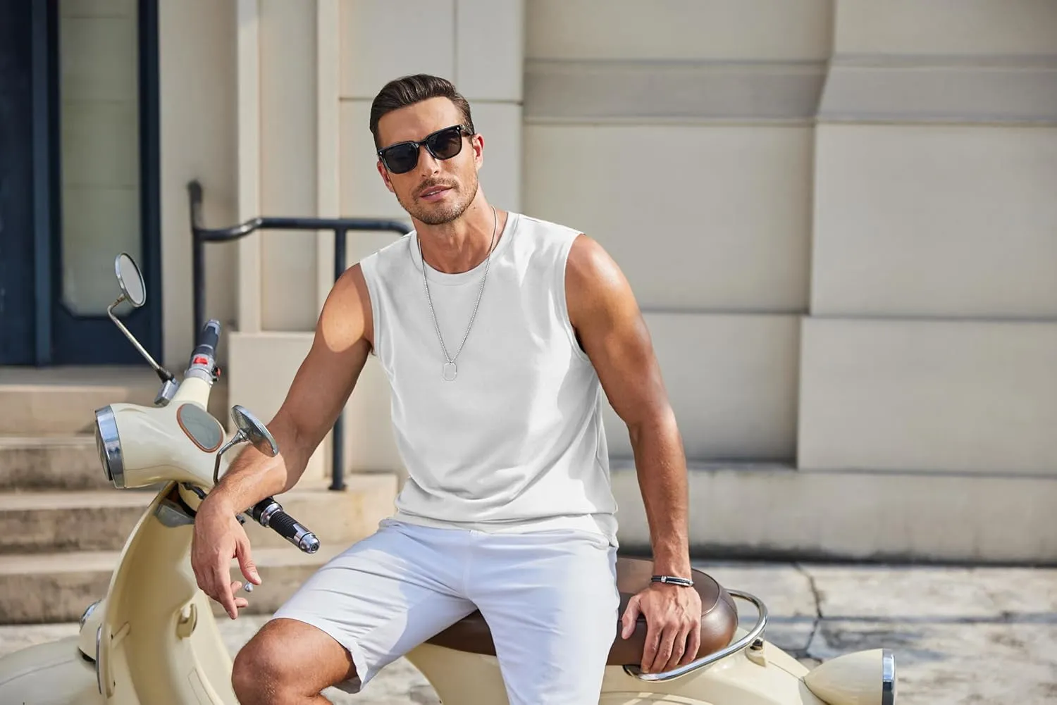 COOFANDY Mens Workout Tank Tops Cotton 3 Pack Soft Muscle Shirt Sleeveless Classic T Shirts Gym Athletic Tank