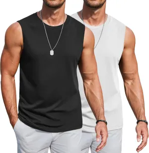 COOFANDY Mens Workout Tank Tops Cotton 3 Pack Soft Muscle Shirt Sleeveless Classic T Shirts Gym Athletic Tank