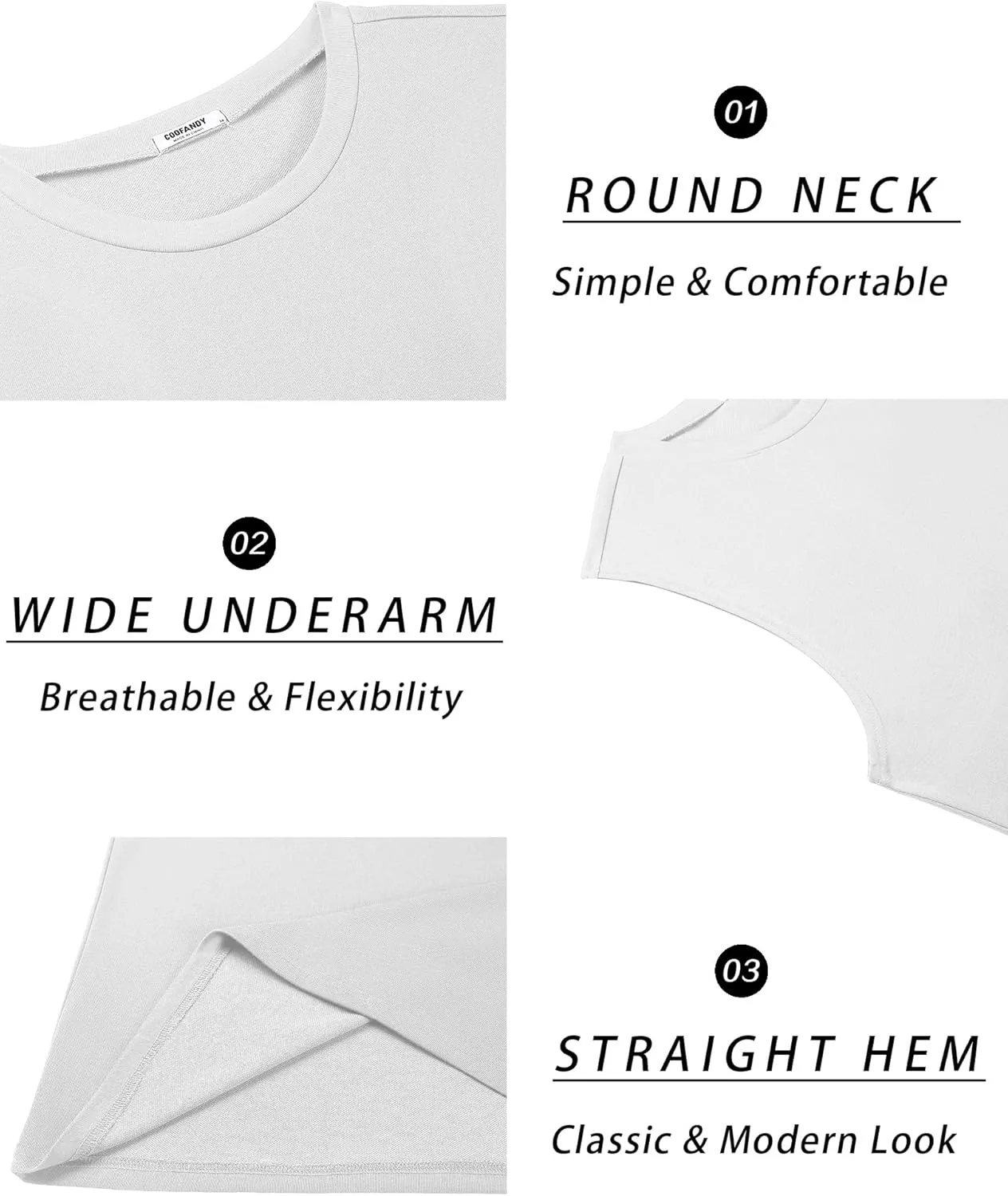 COOFANDY Mens Workout Tank Tops Cotton 3 Pack Soft Muscle Shirt Sleeveless Classic T Shirts Gym Athletic Tank