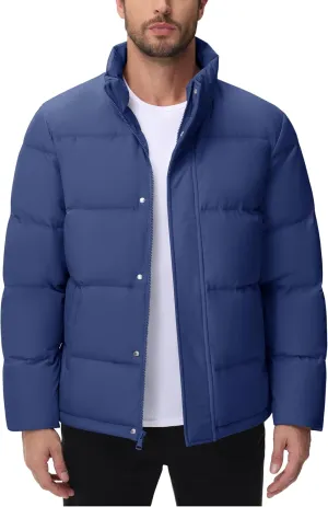 Cotrasen Mens Down Jacket Zip Up Warm Puffer Jacket Winter Coats Water Resistant Windproof Insulated Jacket