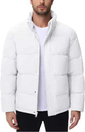 Cotrasen Mens Down Jacket Zip Up Warm Puffer Jacket Winter Coats Water Resistant Windproof Insulated Jacket