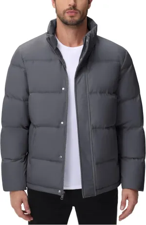 Cotrasen Mens Down Jacket Zip Up Warm Puffer Jacket Winter Coats Water Resistant Windproof Insulated Jacket