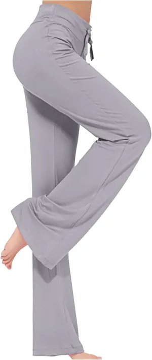Crossover Flare Leggings for Women High Waist V Cross Bootcut Bell Bottoms Workout Flared Yoga Pants with Pocket