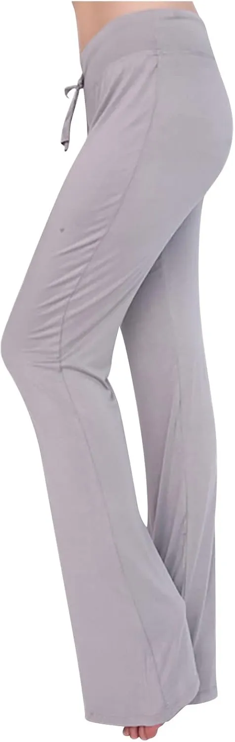 Crossover Flare Leggings for Women High Waist V Cross Bootcut Bell Bottoms Workout Flared Yoga Pants with Pocket