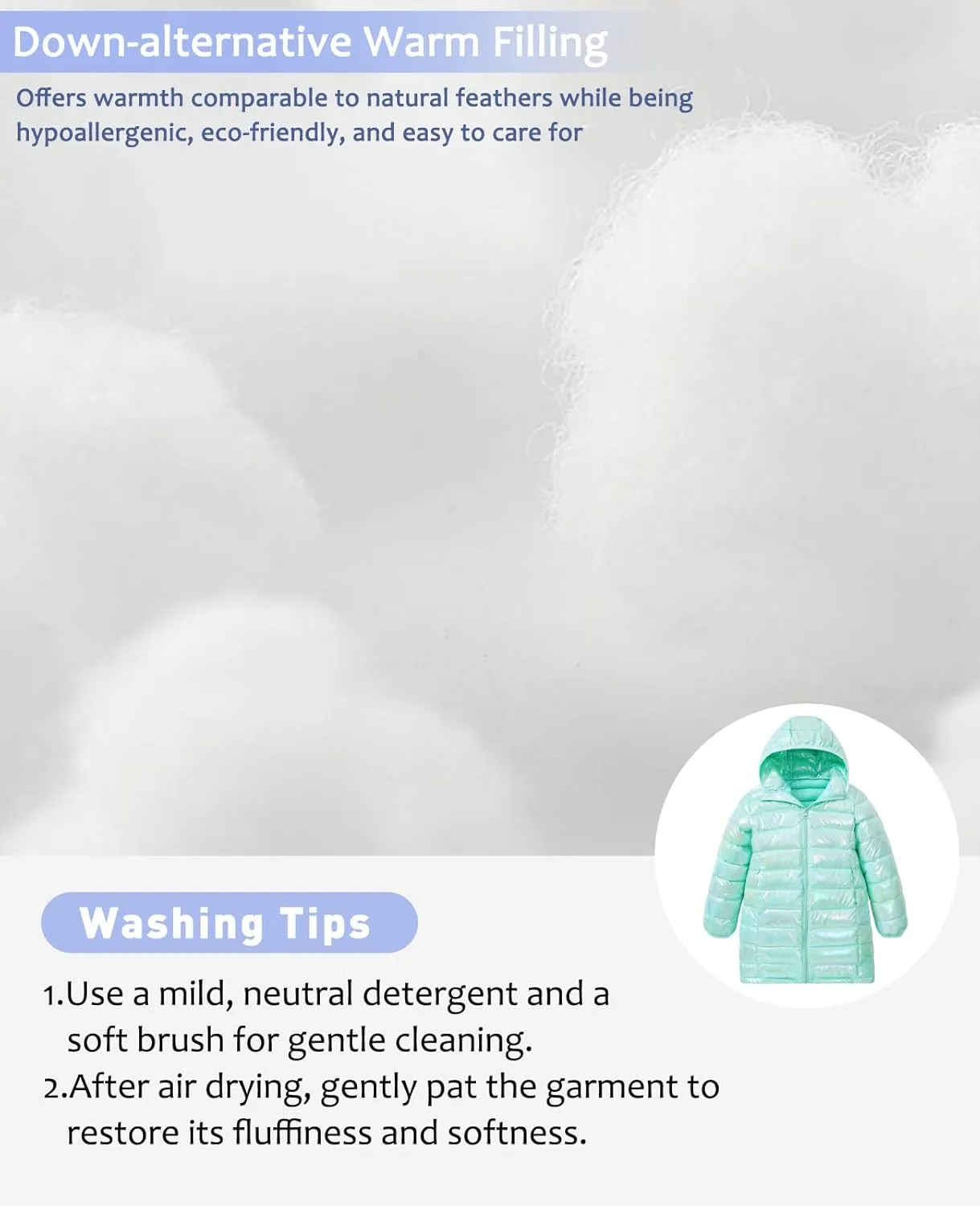 Cutemile 6-12 Years Girls Winter Jacket Long Puffer Coat Water Resistant with Hooded