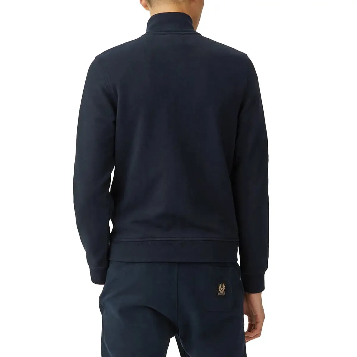 Dark Navy Zip Through Cotton Sweatshirt