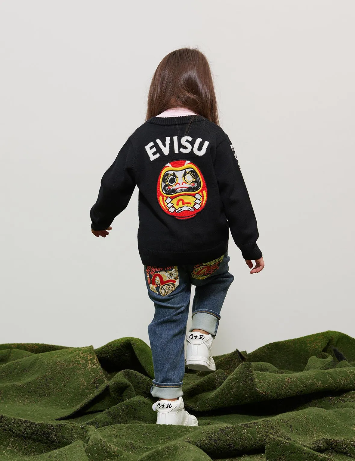 Daruma Appliqué Knitted Cardigan