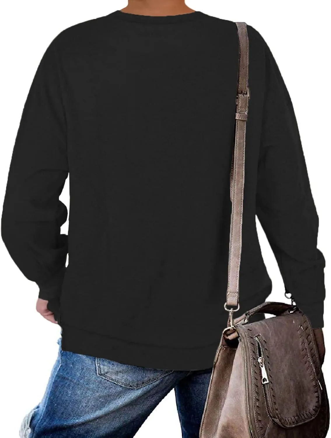 DOLNINE Plus-Size Sweatshirts for Women Casual Tops Side Slit Pullovers Shirts