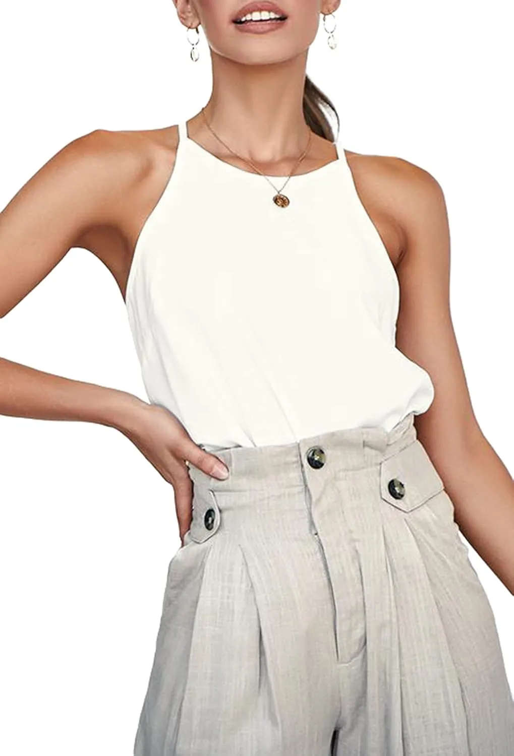 Donnalla Womens Tank Tops Sleeveless 3 Pack Flowy Shirts Soft Summer Camisole