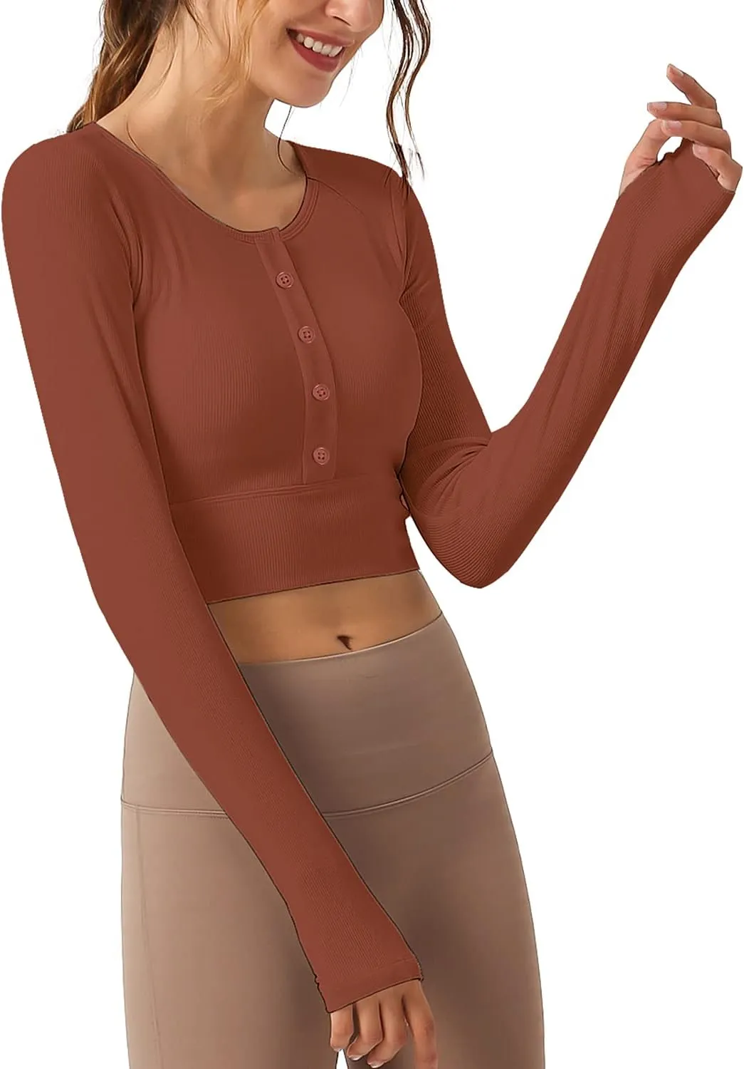 DREAM SLIM Women's Lightweight Cropped Cardigan Long Sleeve Crew Neck Basic Classic Casual Button Down Soft Knit Sweaters