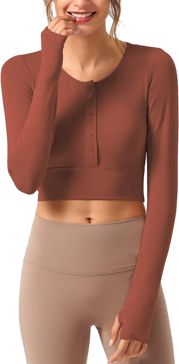 DREAM SLIM Women's Lightweight Cropped Cardigan Long Sleeve Crew Neck Basic Classic Casual Button Down Soft Knit Sweaters