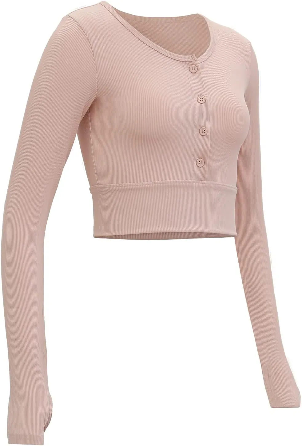 DREAM SLIM Women's Lightweight Cropped Cardigan Long Sleeve Crew Neck Basic Classic Casual Button Down Soft Knit Sweaters