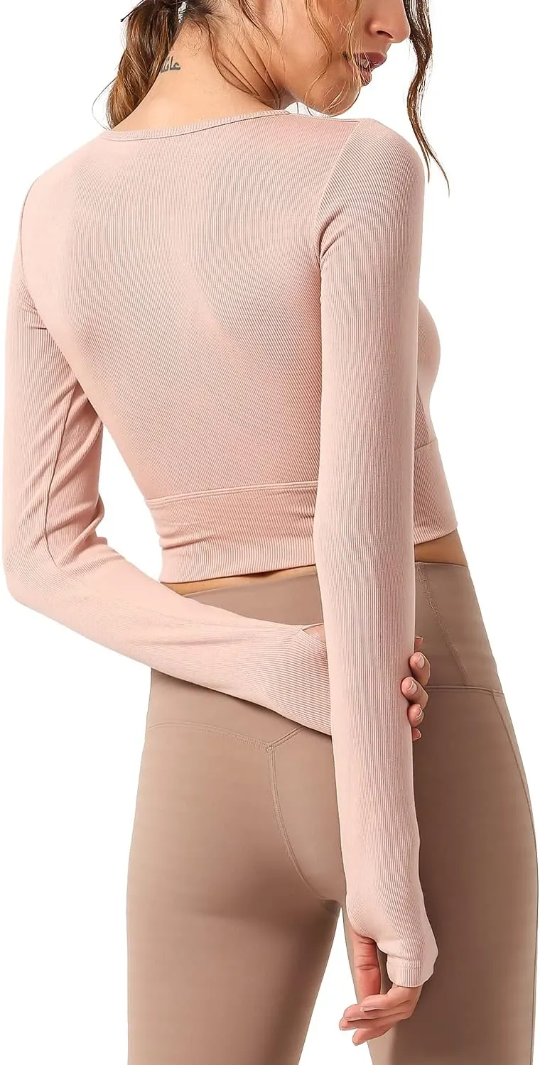 DREAM SLIM Women's Lightweight Cropped Cardigan Long Sleeve Crew Neck Basic Classic Casual Button Down Soft Knit Sweaters