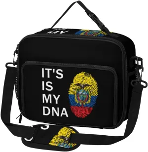 Ecuador It's Is My DNA Large Insulated Lunch Bag Reusable Lunch Cooler Bags Tote for Work Picnic Outdoor