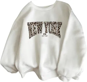 GORGLITTER Women's Letter Graphic Sweatshirt Crewneck Long Sleeve Sweatshirt Tops Pullovers