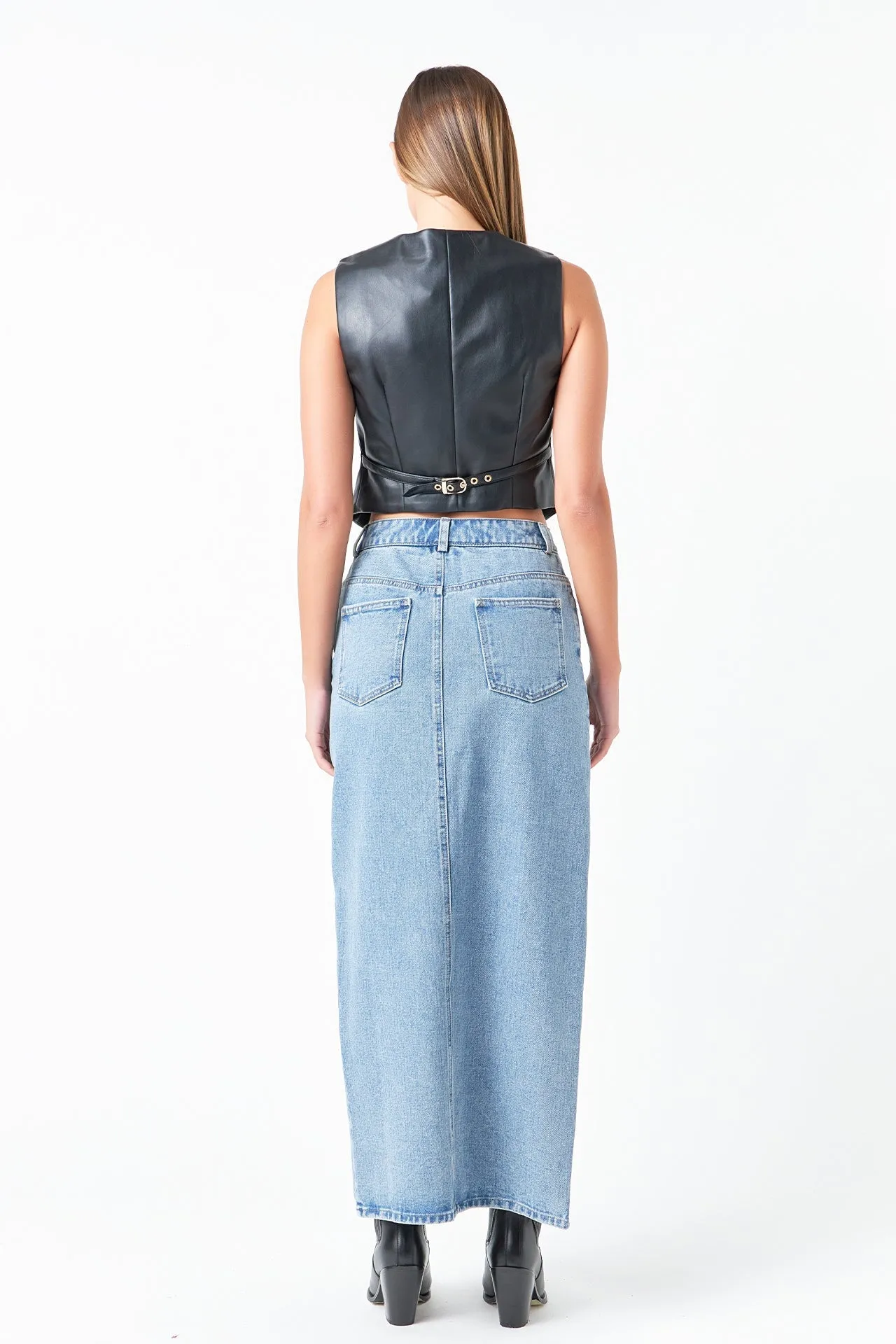 Grey Lab - Denim Maxi Skirt