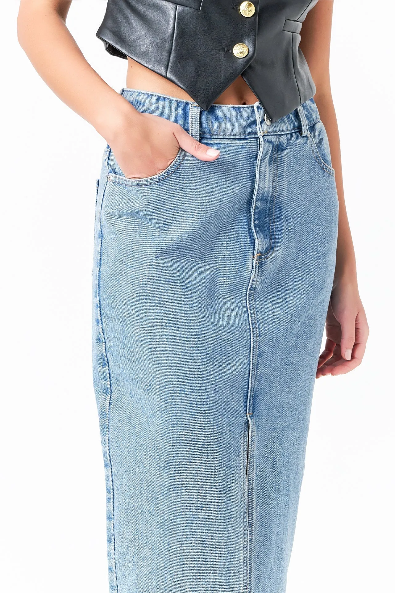 Grey Lab - Denim Maxi Skirt