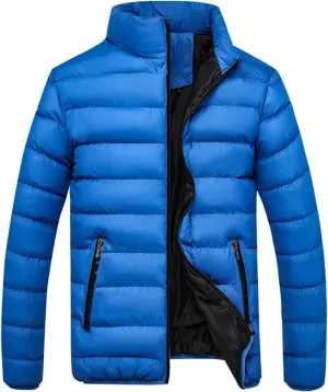 GTHTTT Men Lightweight Cotton Puffer Jacket Padded Insulated Winter Warm Down Coat Zipper Sport Outwear Water-Resistant