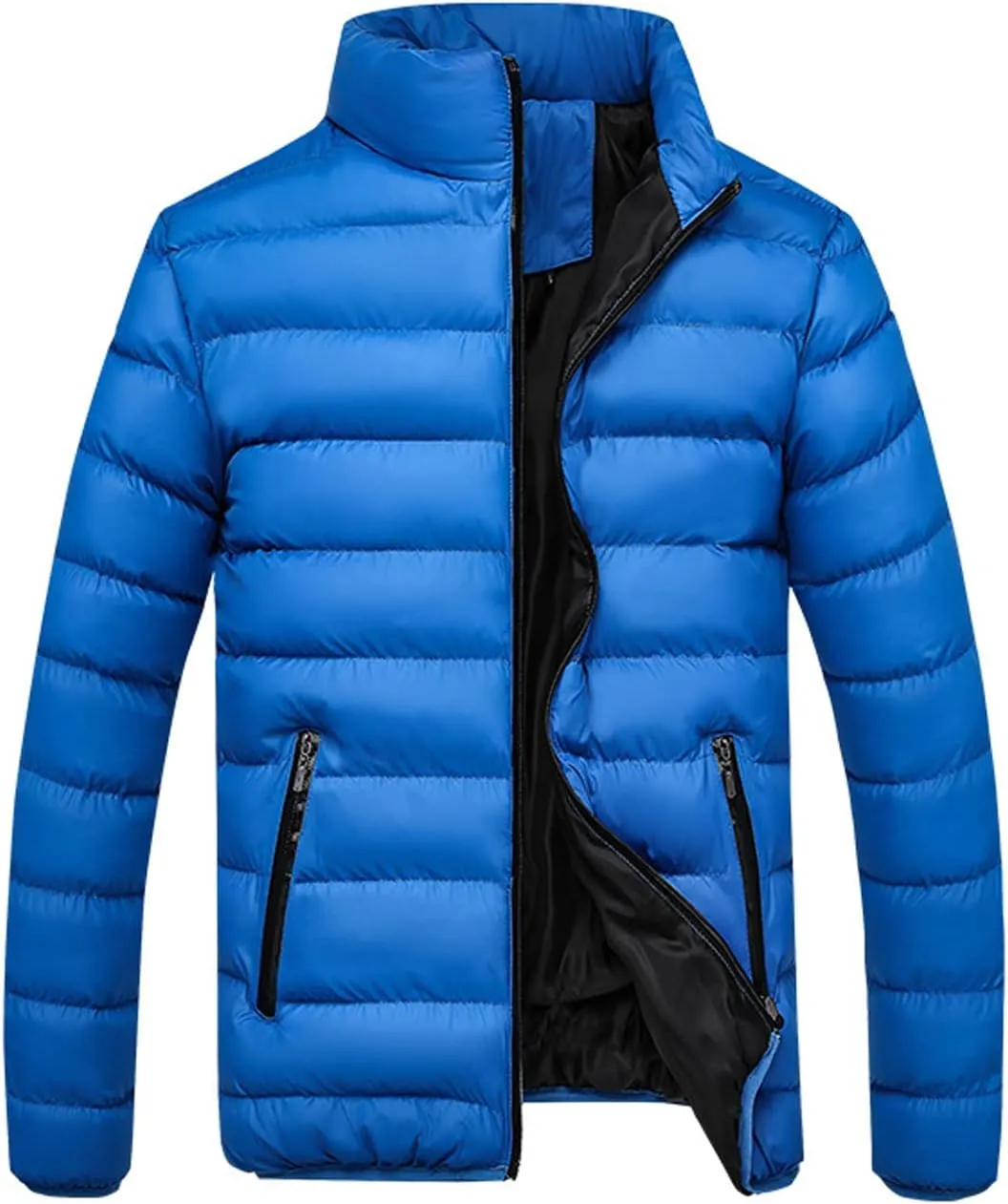 GTHTTT Men Lightweight Cotton Puffer Jacket Padded Insulated Winter Warm Down Coat Zipper Sport Outwear Water-Resistant