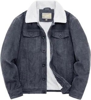 Haitpant Male Cotton Padded Jackets Warm Loose Parka Short Corduroy Coat Winter Solid Zip Casual Windbreaker