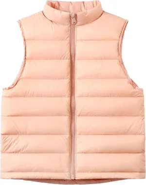 Happy Cherry Down Puffer Vest for Boy Girls Lightweight Water-Resistant Winter Jacket Outwear Kids Fall Sleeveless Coats