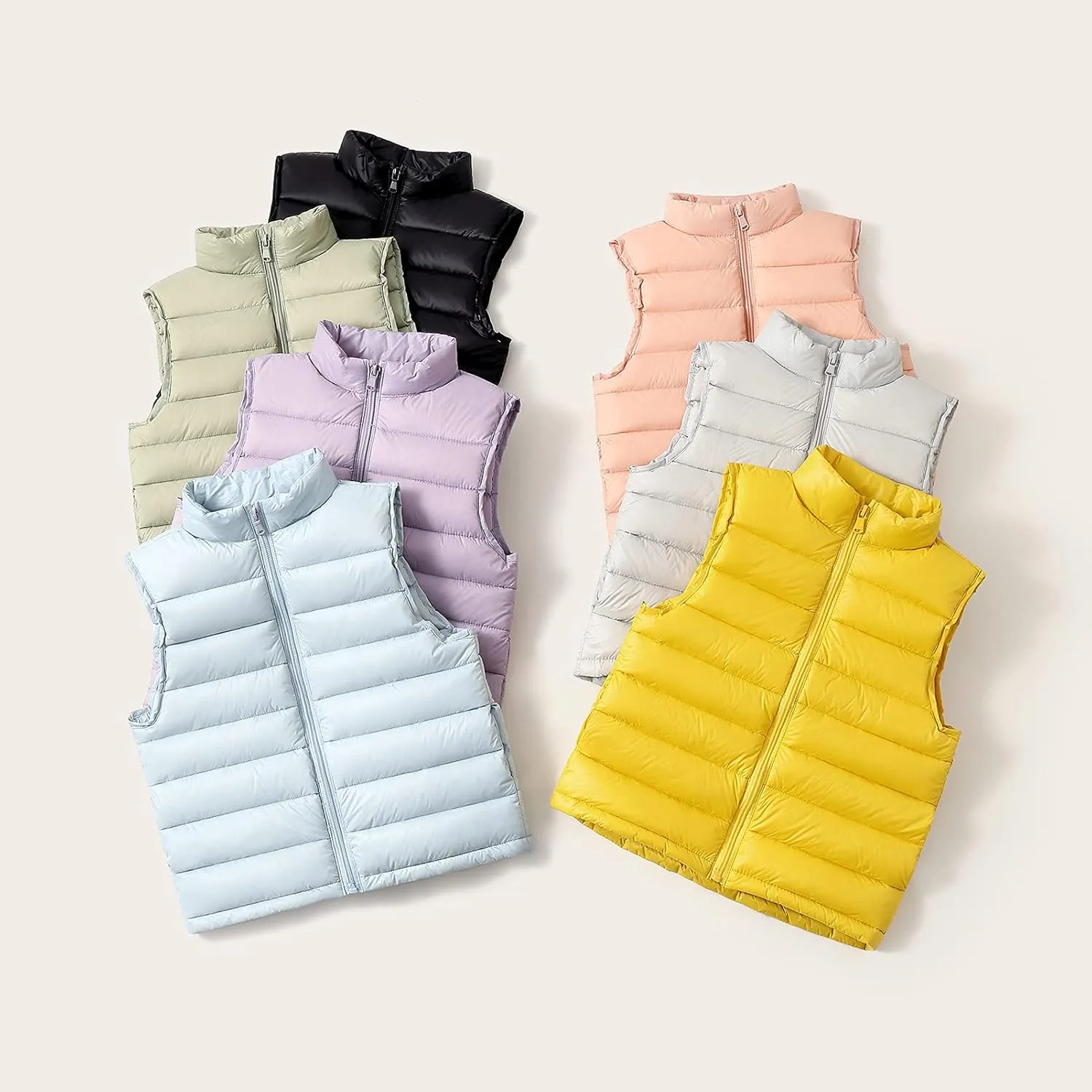 Happy Cherry Down Puffer Vest for Boy Girls Lightweight Water-Resistant Winter Jacket Outwear Kids Fall Sleeveless Coats