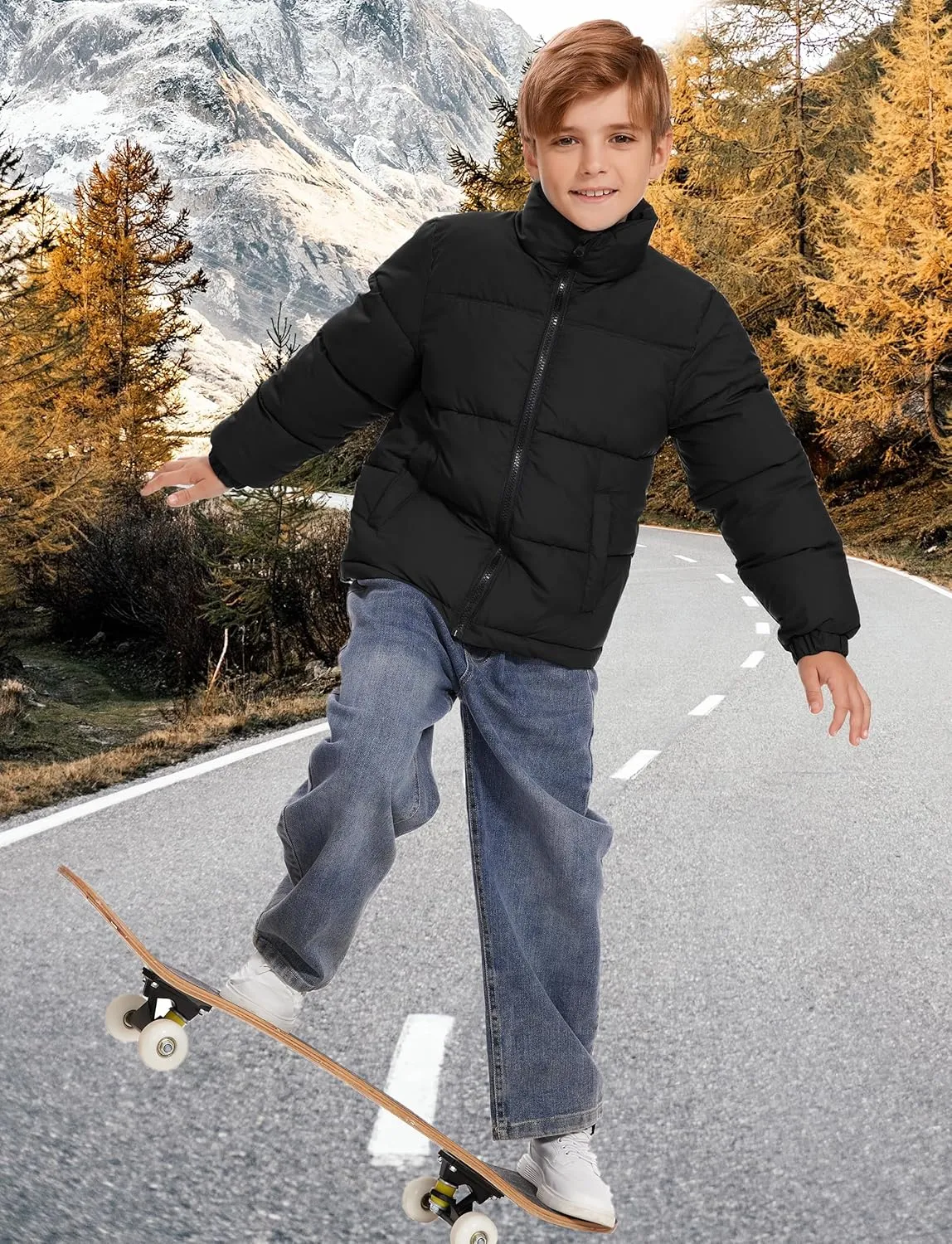 Kids Boys' Girls Winter Coat Puffer Jacket Water-Resistant Insulated Fashion Colorblock Quilted Bubble Outerwear