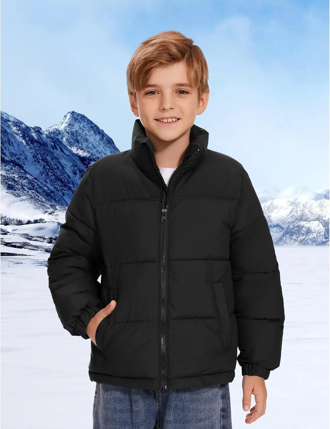 Kids Boys' Girls Winter Coat Puffer Jacket Water-Resistant Insulated Fashion Colorblock Quilted Bubble Outerwear
