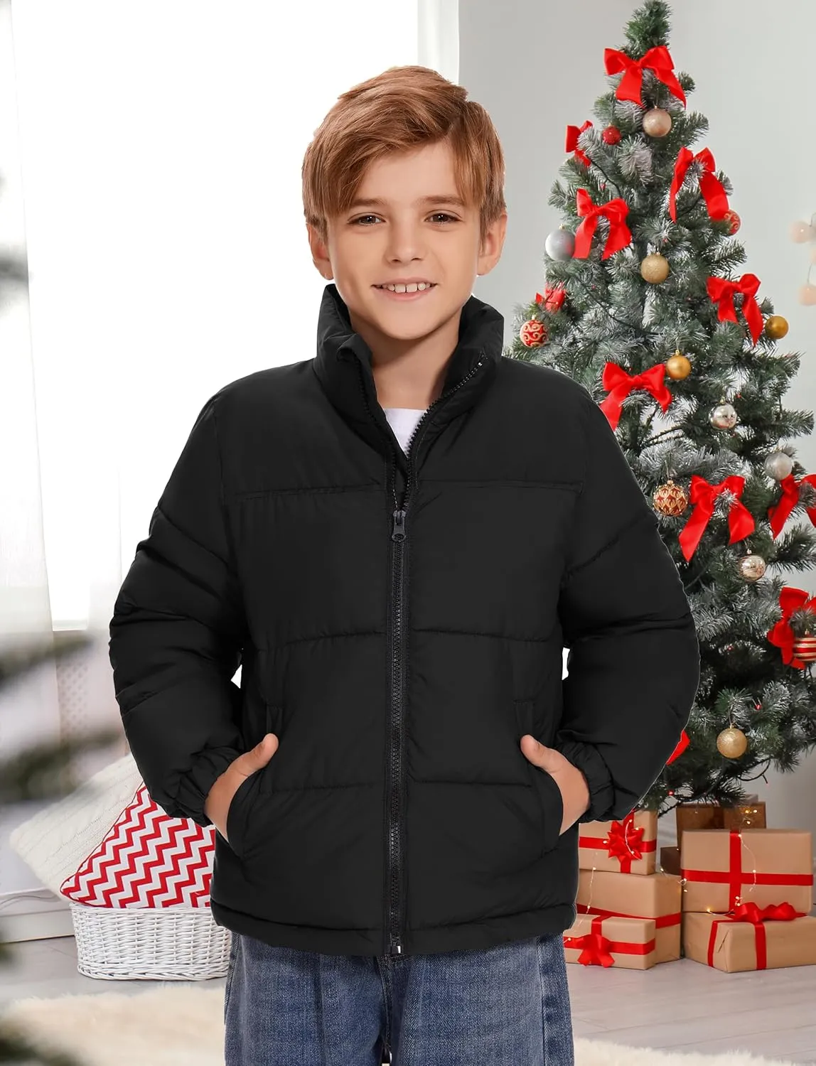 Kids Boys' Girls Winter Coat Puffer Jacket Water-Resistant Insulated Fashion Colorblock Quilted Bubble Outerwear